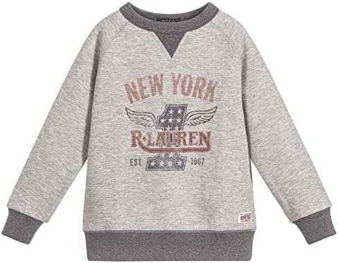 Ralph Lauren Polo Boys Graphic Sweatshirt Pullover 2 2T Grey Polo Ralph Lauren