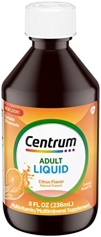 Centrum Liquid Multivitamin for Adults, Multivitamin/Multimineral Supplement with B Vitamins and Antioxidants, Citrus Flavor - 8 Fl Oz Centrum