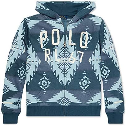 Polo Ralph Lauren Boys Southwestern Cotton Terry Hoodie 5 Blue Polo Ralph Lauren