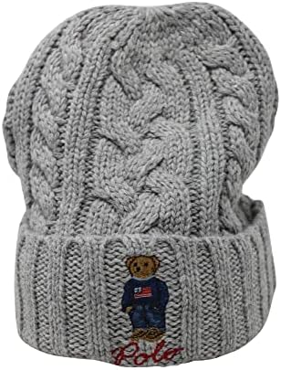 POLO RALPH LAUREN Men's Cable Bear Hat, Grey Polo Ralph Lauren