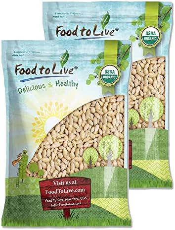 Food to Live Organic Blanched Whole Almonds, 12 Ounces - Non-GMO, Raw, Unpasteurized, Unsalted, Keto, Paleo, Kosher, Bulk, High in Protein, Dietary Fiber, Vitamin E, Copper, and Riboflavin. Food to Live