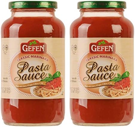 Gefen Classic Marinara Sauce 26oz (2 Pack) Rich Tasteing - Made with EVOO | Kosher (Including Passover) Gefen