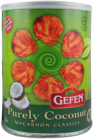 Gefen Coconut Macaroons, 10 Ounce (2 Pack) | Resealable Canister, Certified Gluten Free, Kosher for Passover Gefen