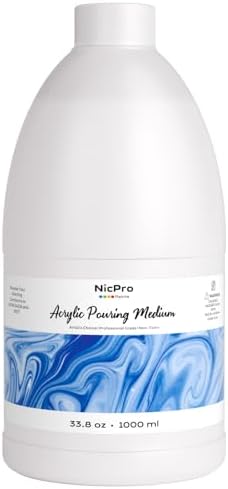 Nicpro Pouring Medium for Acrylic Paint 33.8oz / 1000ml, Acrylic Paint Thinner, Acrylic Flow Medium Improve Flow Consistency Nicpro