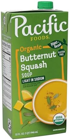 Органический суп из мускатной тыквы, 946 мл, веганский, с низким содержанием натрия, кошерный продукт Pacific Foods