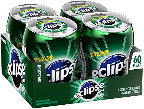 ECLIPSE Winterfrost Sugar Free Chewing Gum Bulk Pack, 60 Piece Bottle (Pack of 4) Eclipse