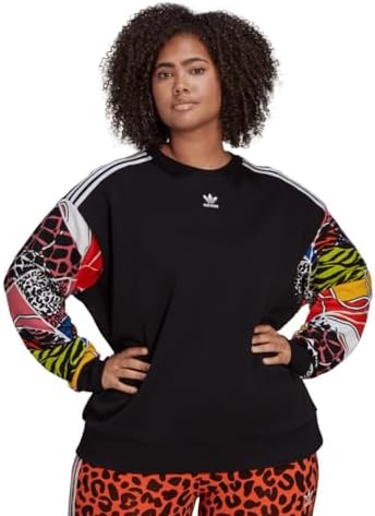 adidas Originals X Rich Mnisi Womens Sweatshirt, Black/Multicolor adidas Originals