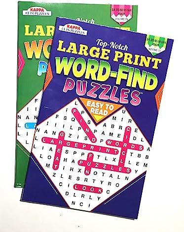 KAPPA TOP-Notch Large Print Word-FIND Puzzles Bundle Two Assorted Kappa