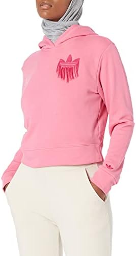 adidas Originals Women's Cropped Hoodie with Fringe Trefoil Badge adidas Originals