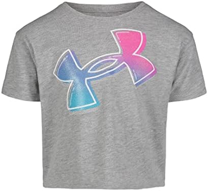 Under Armour Girls Short Sleeve Shirt, Crewneck, Lightweight and Breathable Athletic-Shirts, Mod Gray Gradient, 4 US Under Armour