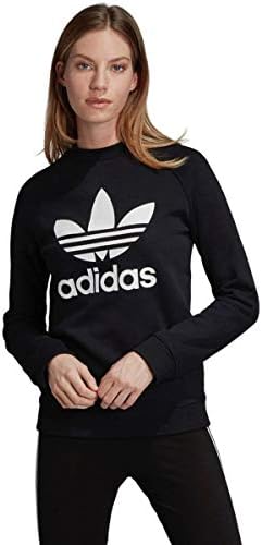 adidas Originals womens Trefoil Crewneck Sweatshirt, Black, XX-Small US adidas Originals