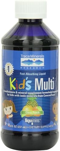 Trace Minerals | Kid's Multi Liquid Multivitamin Supplement with Vitamin C, Zinc, & Minerals | Supports Healthy Bones and Immunity | Natural Citrus Punch Flavor | 48 Servings, 8 fl oz (1 Pack) Trace Minerals