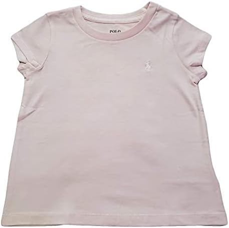 Ralph Lauren Polo Girls Crewneck T-Shirt (4/4T, Baby Pink (White Pony)) Polo Ralph Lauren