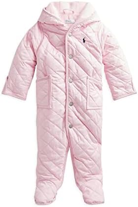 POLO RALPH LAUREN Infant Quilted Bunting Snowsuit (0 Months, Hint Of Pink) Polo Ralph Lauren