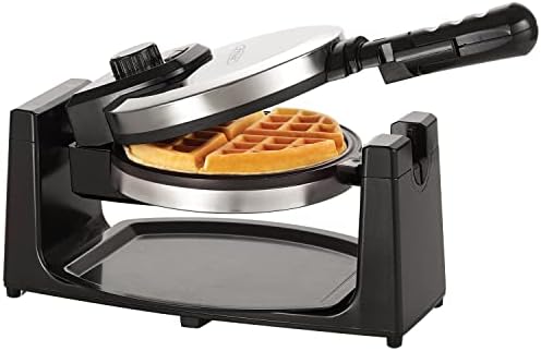 BELLA Classic Rotating Belgian Waffle Maker with Nonstick Plates, Removable Drip Tray, Adjustable Browning Control and Cool Touch Handles, Black Bella