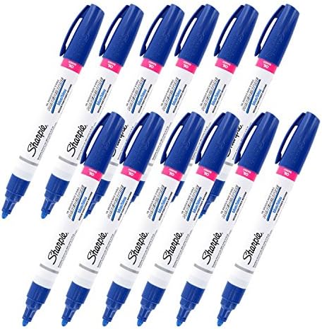 Sharpie Oil-Based Paint Marker, Medium Point, Blue Ink, Pack of 12 Sharpie