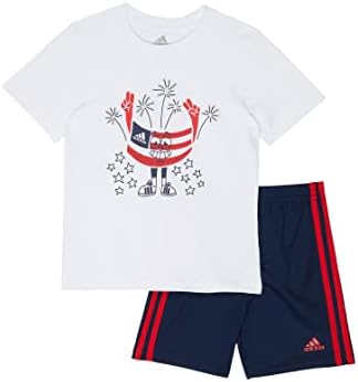 adidas boys Short Sleeve Cotton Graphic Tee & Short Set Adidas