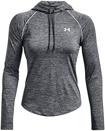 Under Armour Women's Tech Twist Hoodie (as1, alpha, l, regular, regular, Pitch Grey Heather / White-012) Under Armour