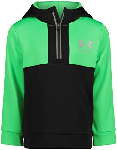 Under Armour Boys' Hoodie, Fleece Pullover, Logo & Printed Designs, Extreme GREEN-1/4 Zip, 7 Under Armour