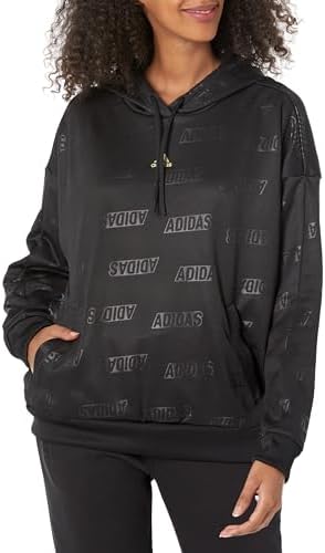 adidas Women's Embossed Monogram Fleece Hoodie Adidas