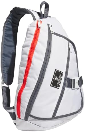 adidas Originals National Sling Backpack, White/Onix Grey/Bright Royal Blue, One Size Adidas