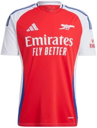 Мужская домашняя футболка adidas Arsenal 2024 с влаговыводящей технологией AEROREADY и экотканью Adidas