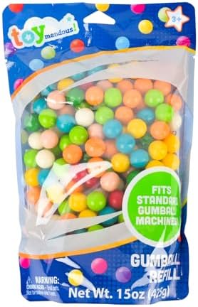 Gumballs for Gumball Machine, 15oz Assorted Chewing Gum Fruit Flavored Bubble Gum, Gluten Free, 202 pieces Sunny Days Entertainment