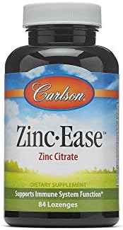 Carlson Labs Zinc Ease Tasty Lozenges, 10mg, 84 Lozenges Carlson