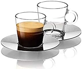 Nespresso Set Glass Collection Espresso Cups & Saucers,A & P Cahen Design,New Nespresso