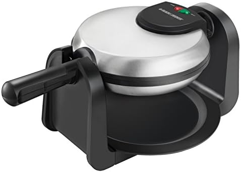 BLACK+DECKER Flip Waffle Maker, WM1404S, 7" Round Belgian Waffles, Ready Light Indicator Black+Decker