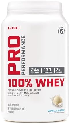 GNC Pro Performance 100% Whey Protein Powder | Supports Healthy Metabolism and Lean Muscle Recovery | Peanut Butter | 25 Servings Gnc