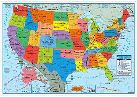 Pack of 4 Superior Mapping Company United States Poster Size Wall Map 40" x 28" with Cities (4 Maps) Kappa