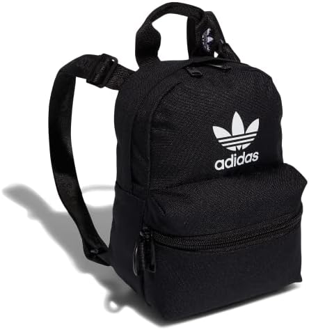 adidas Originals Trefoil 2.0 Mini Backpack Small Travel Bag, Black/White, One Size Adidas