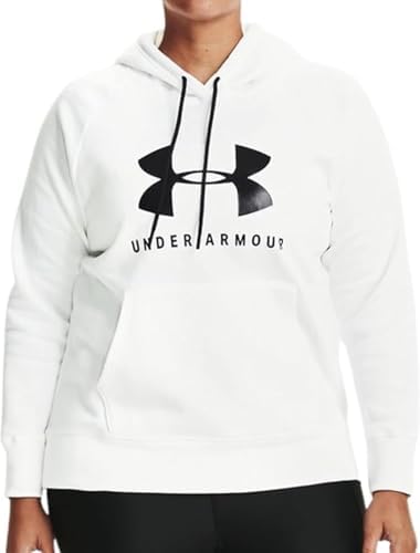 Under Armour Women's UA Rival Fleece Sportstyle Graphic Hoodie Pullover Big And Tall 1353781 (White, 3X) Under Armour