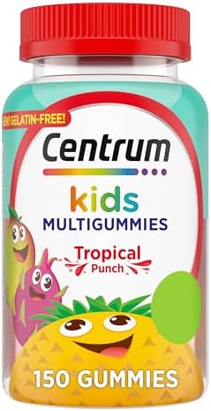 Centrum Kids Multivitamin Gummies, Stocking Stuffer, Tropical Punch Flavor Made With Natural Flavors, 150 Count, 150 Day Supply Centrum