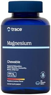 Trace Minerals | Magnesium Chewable Supplement for Adults and Kids | from Magnesium Glycinate and Citrate | Sugar Free | Raspberry Lemon | 120 ct, 30 Servings Trace Minerals