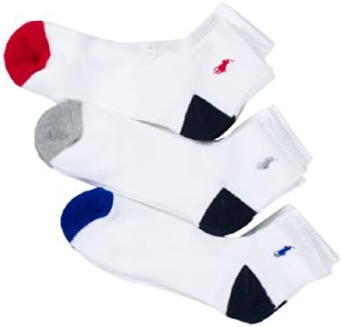 Polo Ralph Lauren 6-Pack Heel Toe and Arch Support Crew Socks Sz 10-13 Fits 6-12.5 Polo Ralph Lauren