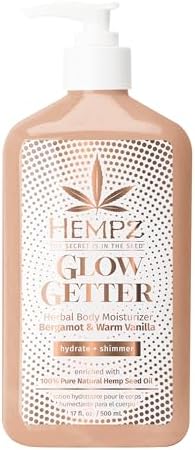 Hempz Glow Getter Body Lotion, Hydrating Moisturizer with Shimmer, 17 oz. Hempz