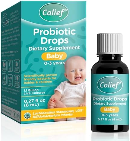 Colief Probiotic Drops Baby | 1.1 Billion Live Cultures | Lactobacillus Rhamnosus & Bifidobacterium Infantis | Suitable from Birth | Scientically Proven Friendly Bacteria | 0.27 Fl Oz Colief