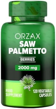 ORZAX Prostate Supplement with Saw Palmetto Extract 2000 mg for Men - Hair & Urinary Support - 120 Veg Capsules - (120-Day Supply) Orzax