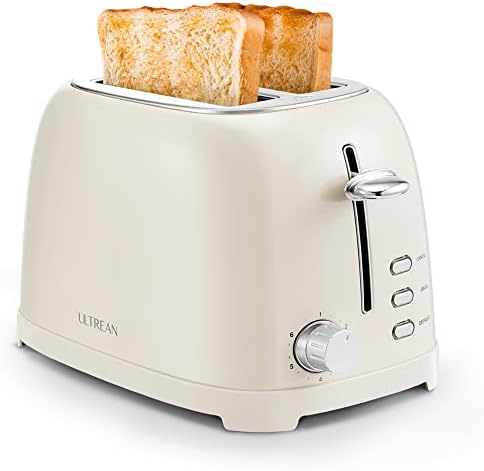 Ultrean Toaster 2 Slice with Extra-Wide Slot, Stainless Steel Toaster with Removable Crumb Tray, Small Toaster with 6 Browning Settings, Cancel, Bagel, Deforest Functions, 825 W Ultrean