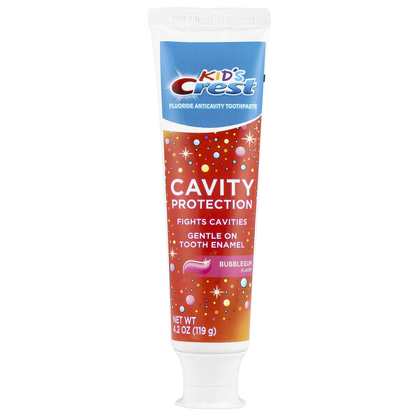 Kid's, Cavity Protection, Fluoride Anticavity Toothpaste, Bubble Gum, 4.2 oz (119 g) Crest