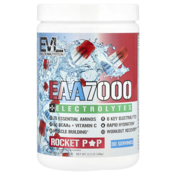 EAA 7000 Plus Electrolytes, Rocket Pop, 12.3 oz (348 g) EVLution Nutrition