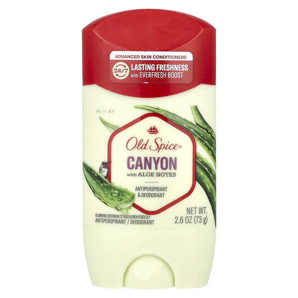 Canyon Antiperspirant & Deodorant, Aloe, 2.6 oz (73 g) Old Spice