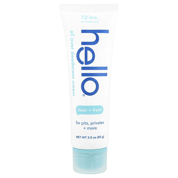 All Over Deodorant Cream, Clean + Fresh , 3 oz (85 g) Hello