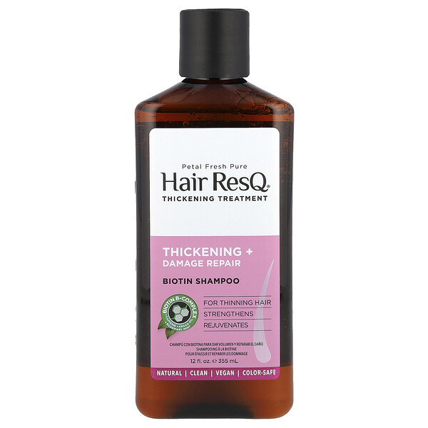 Hair ResQ®, Biotin Shampoo, Thickening + Damage Repair, 12 fl oz (355 ml) Petal Fresh