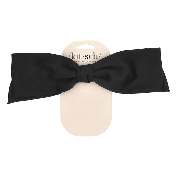 Recycled Fabric Bow Hair Clip, Black, 1 Clip Kitsch