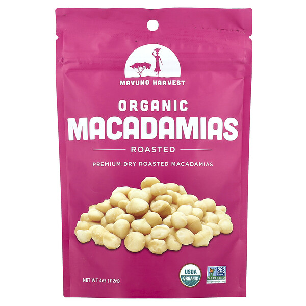 Organic Macadamias, Roasted, 4 oz (112 g) Mavuno Harvest