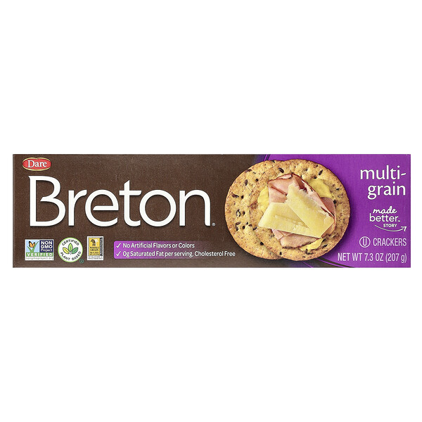 Crackers, Multi-Grain, 7.3 oz (207 g) Breton Original Crackers