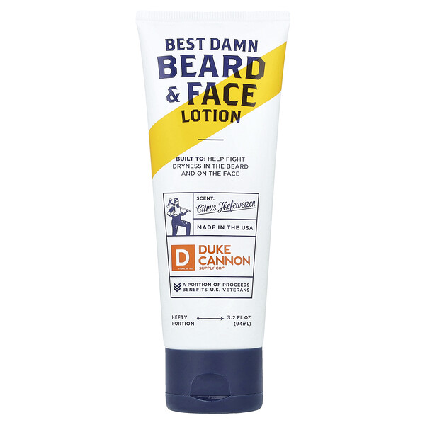 Best Damn Beard & Face Lotion, Citrus Hefeweizen , 3.2 fl oz (94 ml) Duke Cannon Supply Co.